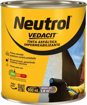 Neutrol Solvente 18 L, tinta asfáltica impermeabilizante à base de solvente