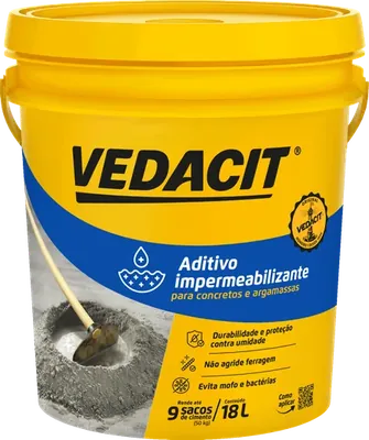 Vedacit 18 L, aditivo impermeabilizante para concreto e argamassa