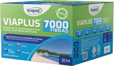 Viaplus 7000 Fibras 18 kg, revestimento flexível com fibras